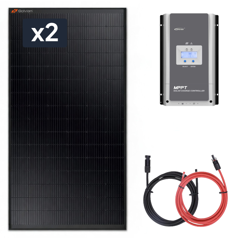Panel słoneczny 2x435W z regulatorem ładowania 60A MPPT 12V/24V