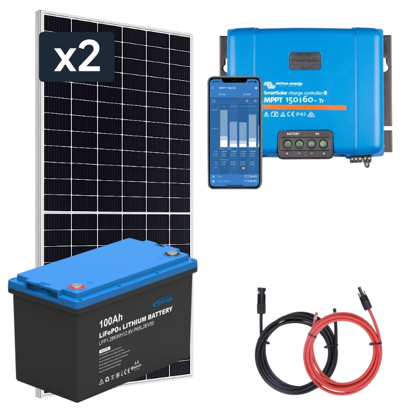 Panel słoneczny 910W i akumulator LiFePO4 100Ah z regulatorem MPPT