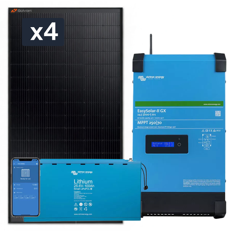 Elektrownia słoneczna pojemność 2.5kWh, 2500W + Panele 1 740W