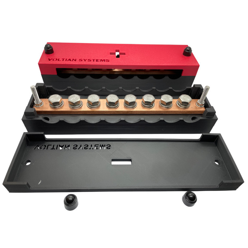 Busbar miedziany Voltian Systems 8P M8 250A 70V – komplet 2 szt.