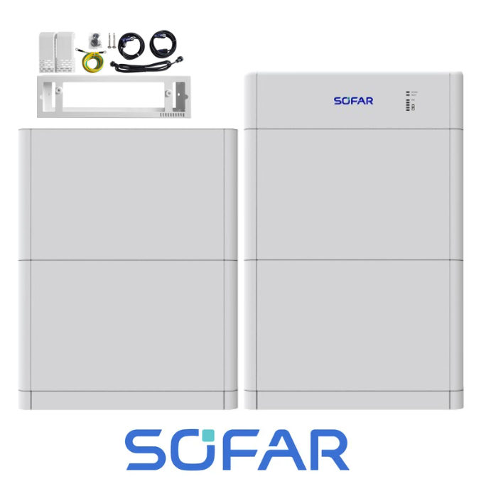 SOFAR Magazyn energii 20kWh zawiera(4 x BTS 5K Bateria 5.12kWh z funkcją grzania oraz BTS 5K-BDU Moduł zarządzający z podstawą)
