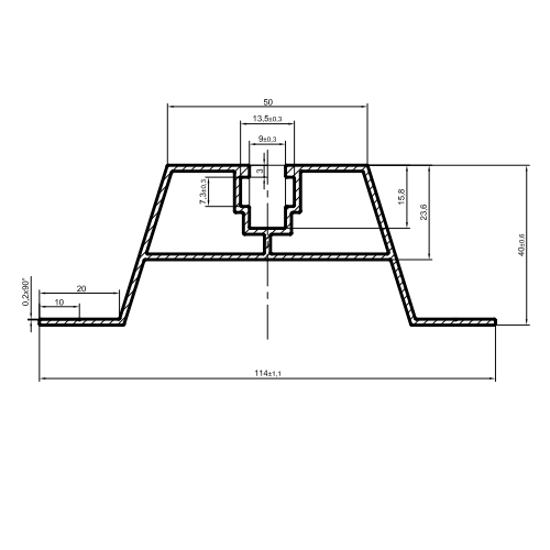 Mostek Trapezowy Wys=40mm L:3100mm bez EPDM