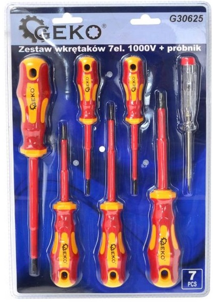 GEKO Zestaw wkrętaków 7szt 1000V + próbnik (G30625)