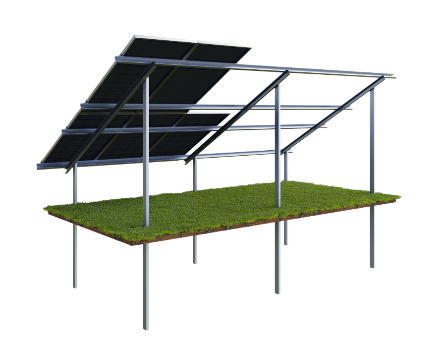 KONSTRUKCJA D2V DWUPODPOROWA GRUNTOWA  (1990<L / W>1135) dla PV BIFACIAL
