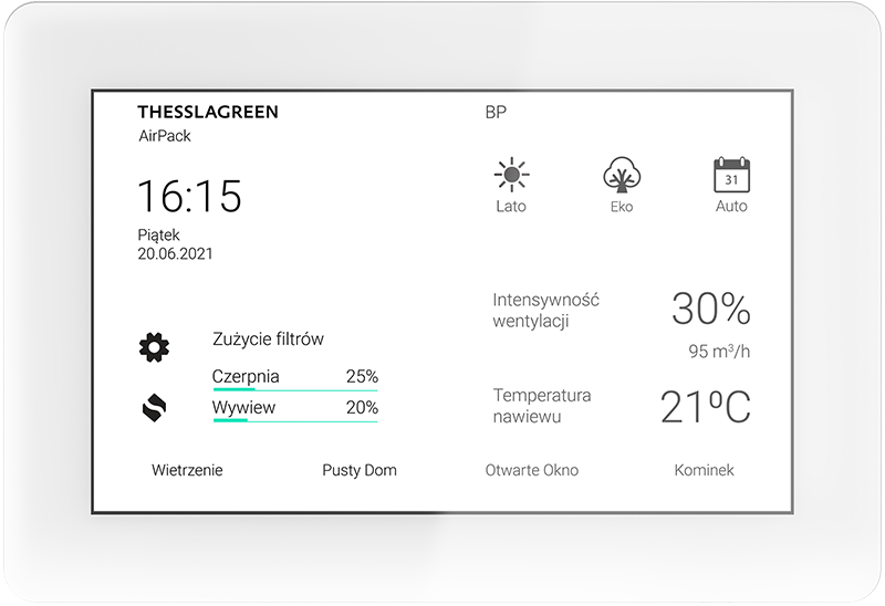 Air++ AirPack4/Home/Airpack Panel sterowania Thessla Green