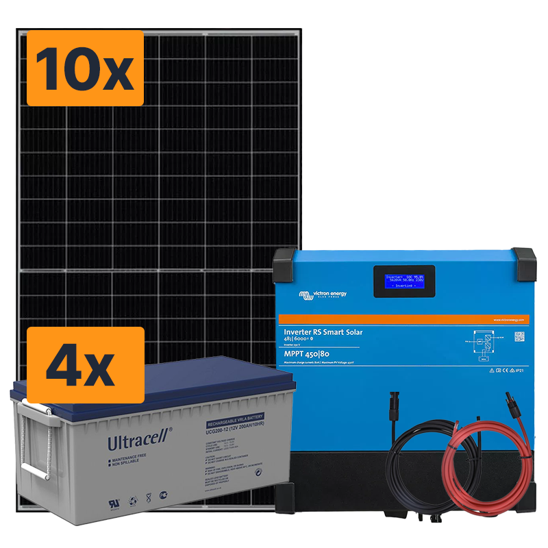Elektrownia słoneczna 4350W z akumulatorem - zasilanie 230V moc 4500W + MPPT