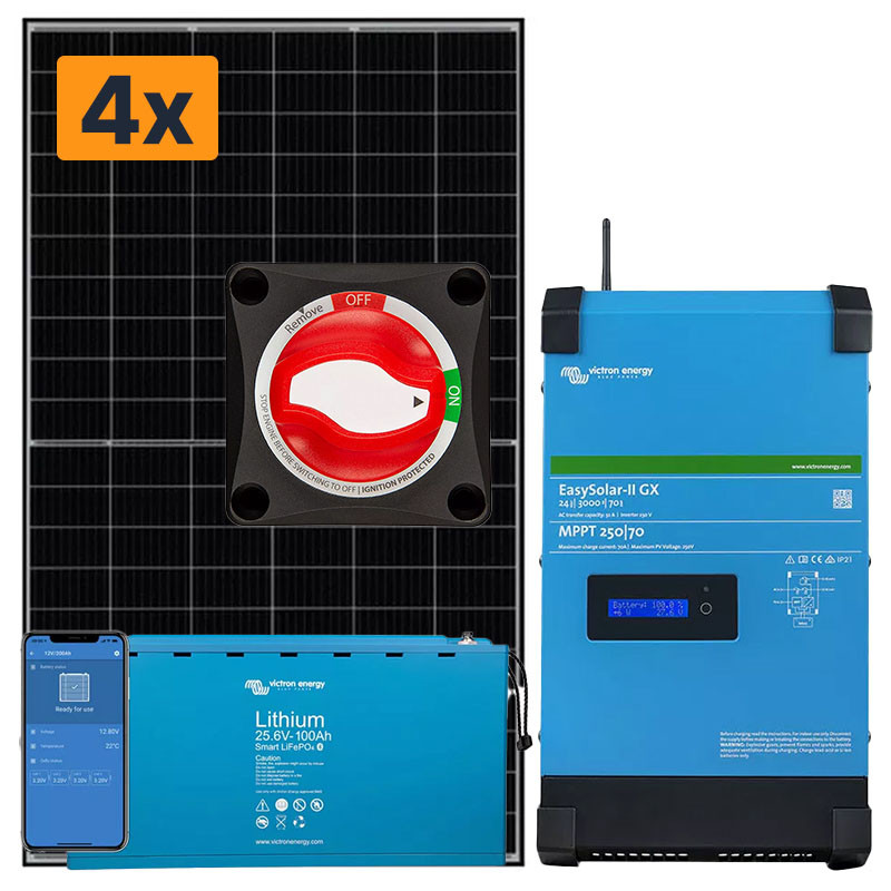 Elektrownia słoneczna pojemność 2.5kWh, 2500W + Panele 1740Wp