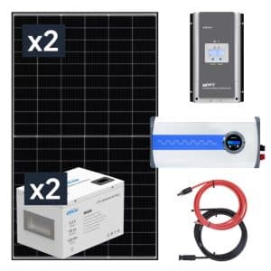 ELEKTROWNIA SŁONECZNA 870WP Z AKUMULATOREM - ZASILANIE 230V MOC 2000W + MPPT
