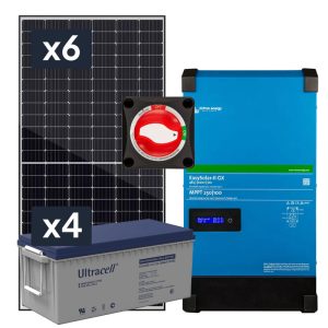 Elektrownia słoneczna 2580Wp Hybrydowa z akumulatorem 800AH i przetwornicą 4000W