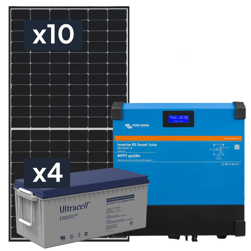 Elektrownia słoneczna 4550W z akumulatorem - zasilanie 230V moc 4500W + MPPT