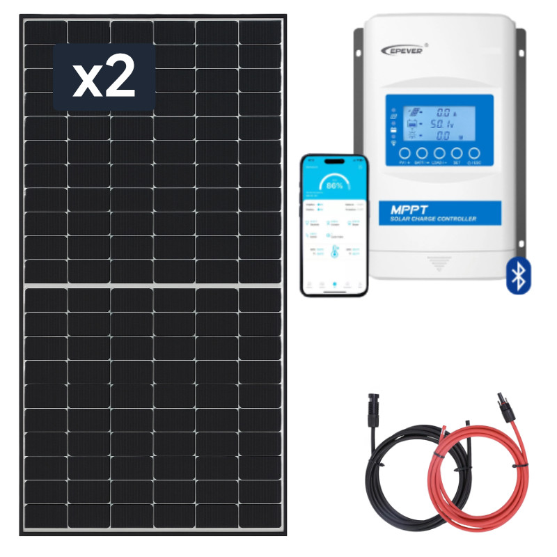Panel słoneczny 2x455W z regulatorem 30A MPPT