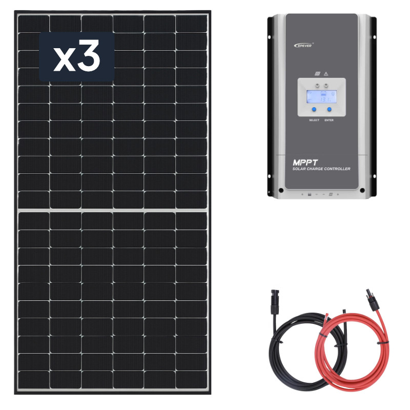 Panel słoneczny 3x455W z regulatorem ładowania 100A MPPT 12V
