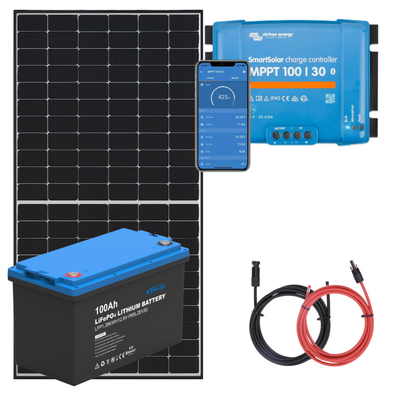 Panel słoneczny 455W i akumulator LiFePO4 100Ah z regulatorem MPPT