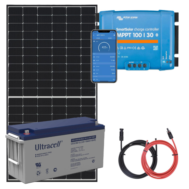 Panel słoneczny 455W i akumulator żelowy 150Ah z regulatorem MPPT