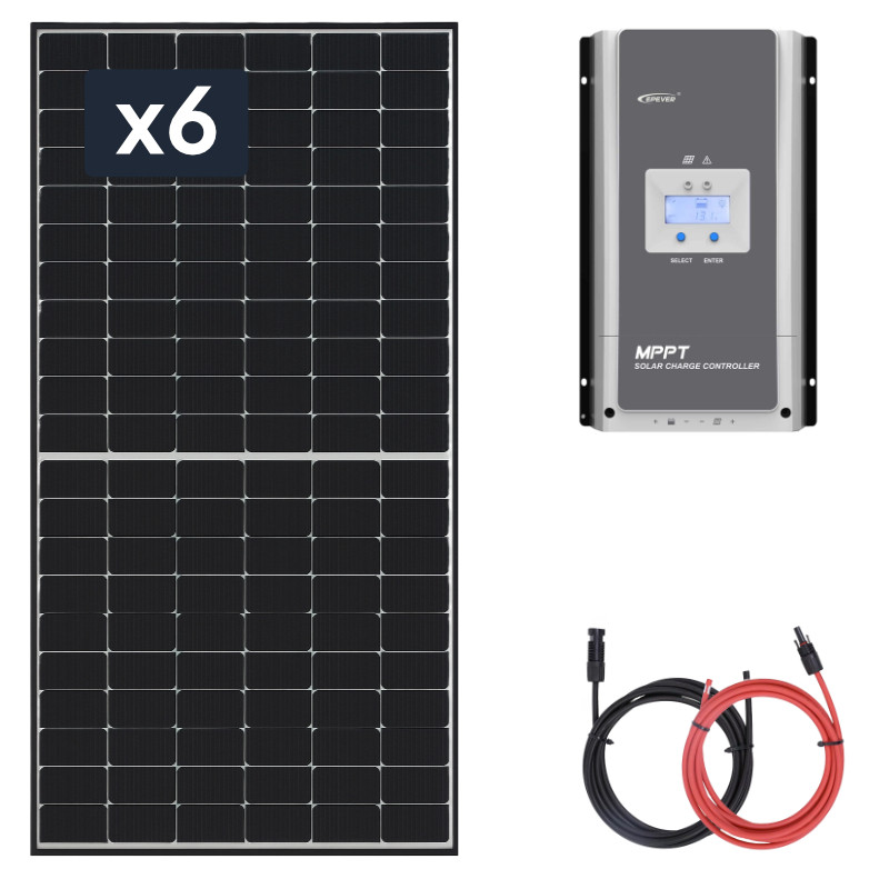 Panel słoneczny 6x455W z regulatorem ładowania 100A MPPT 24V