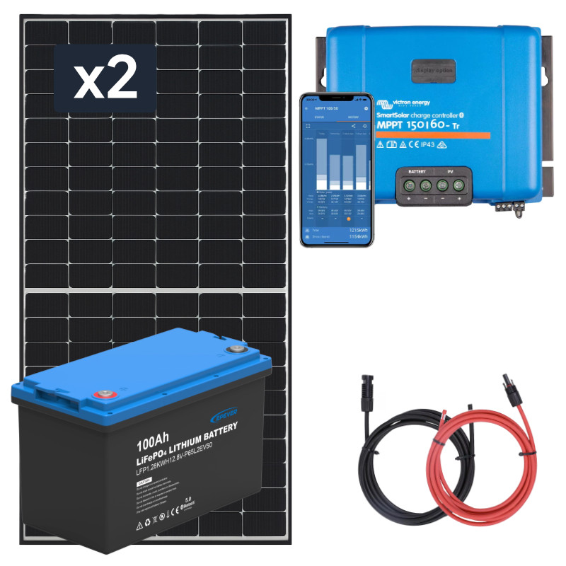 Panel słoneczny 910W i akumulator LiFePO4 100Ah z regulatorem MPPT