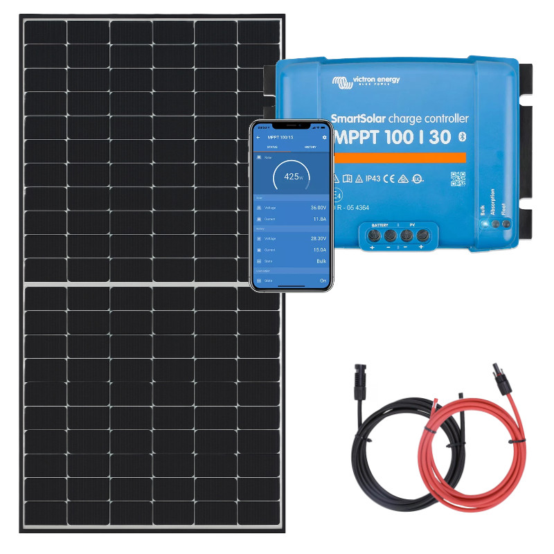 Zestaw do kampera panel sztywny 455W, regulator ładowania 30A MPPT