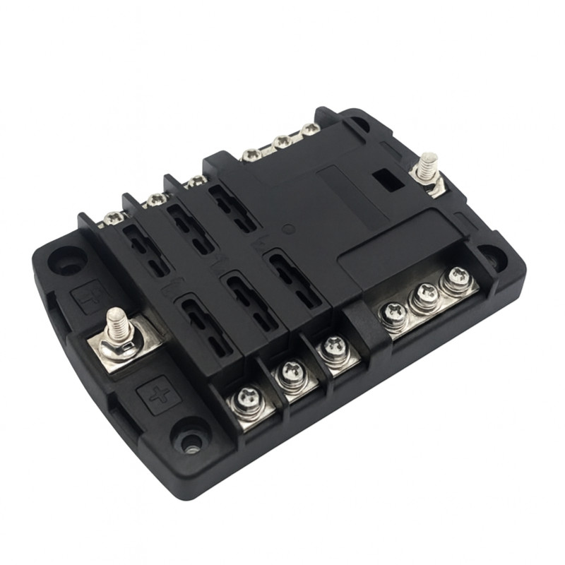 Obrazek produktu Blok bezpieczników Solvian 6-obwodowy 32VDC 100A (SKU: 4165) - importowany z CSV (SunTrack)